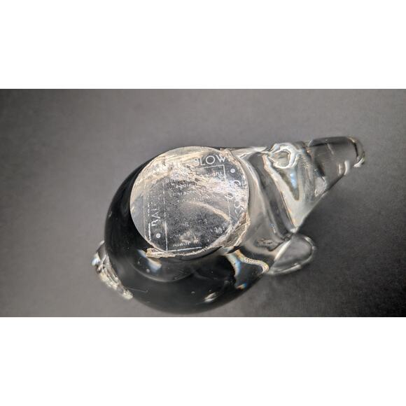 Clear Glass Pig Paperweight.  Mouthblown 2.5" - Picture 6 of 7